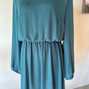 Elegant Green Lush Long Sleeve Dress